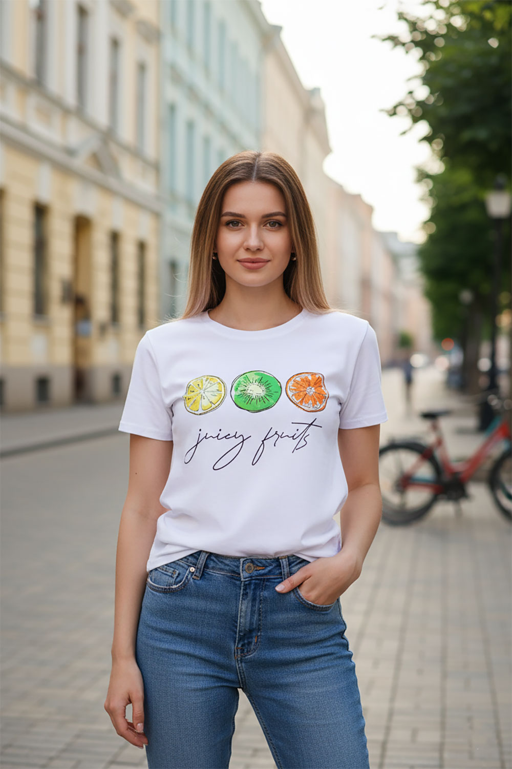 Футболка женская "Микс" белый (х/б+лайкра)